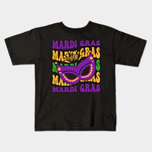 Mardi Gras Groovy Style Kids T-Shirt